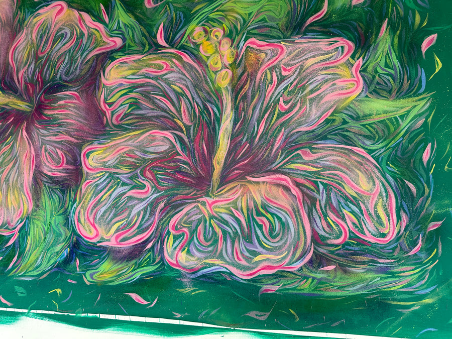 Pink Hibiscus #1 Original | 66x36" | Acrylic on Canvas