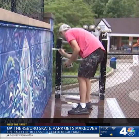 "Local Artist Gives Gaithersburg Skate Park Makeover With Mural"