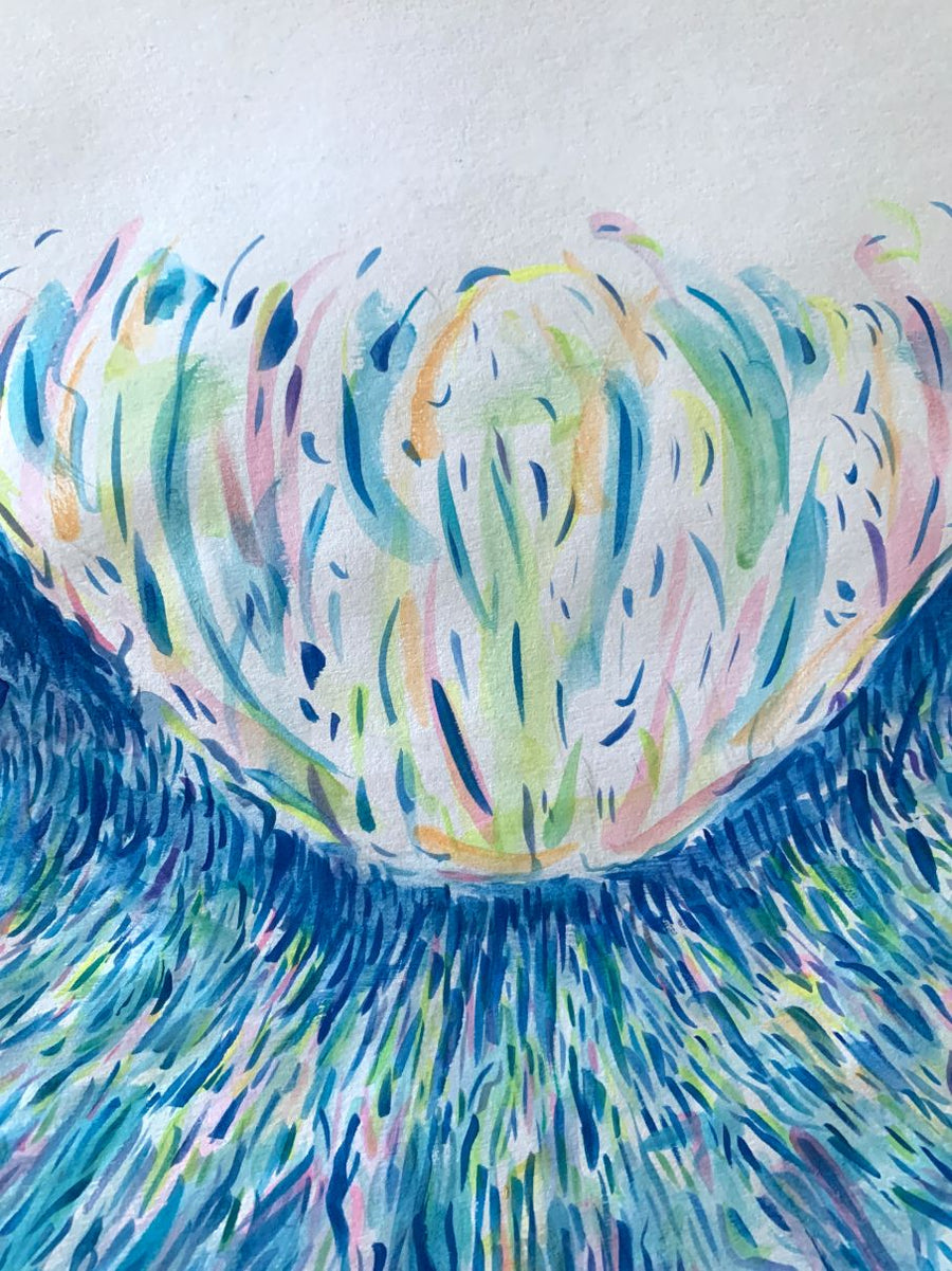 The final poured watercolor painting —